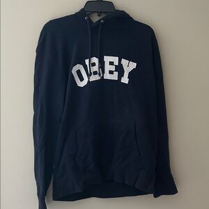 Obey Blue Hoodie with White Logo